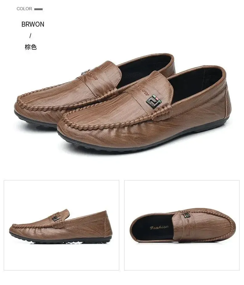 Spring Autumn Men Dress Shoes White Loafers Leather Casual Shoes Slip on Moccasin Shoes  Zapatos Casuales Designer Loafers Men
