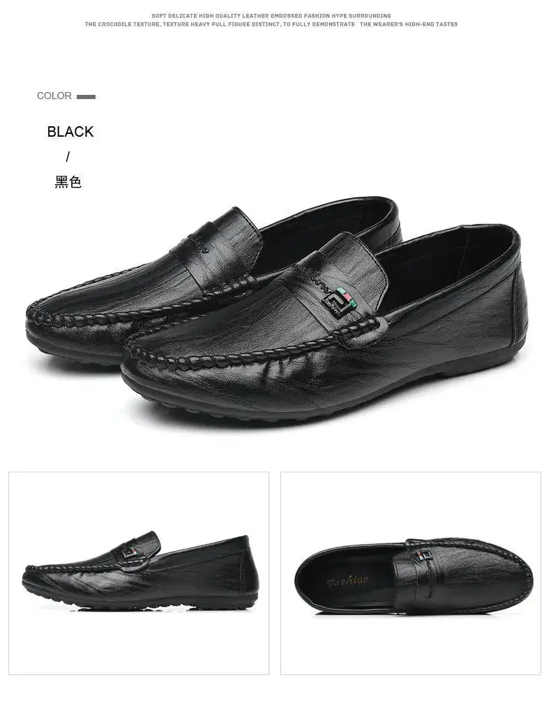 Spring Autumn Men Dress Shoes White Loafers Leather Casual Shoes Slip on Moccasin Shoes  Zapatos Casuales Designer Loafers Men