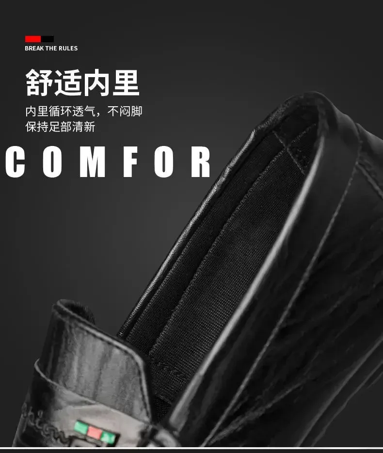 Spring Autumn Men Dress Shoes White Loafers Leather Casual Shoes Slip on Moccasin Shoes  Zapatos Casuales Designer Loafers Men