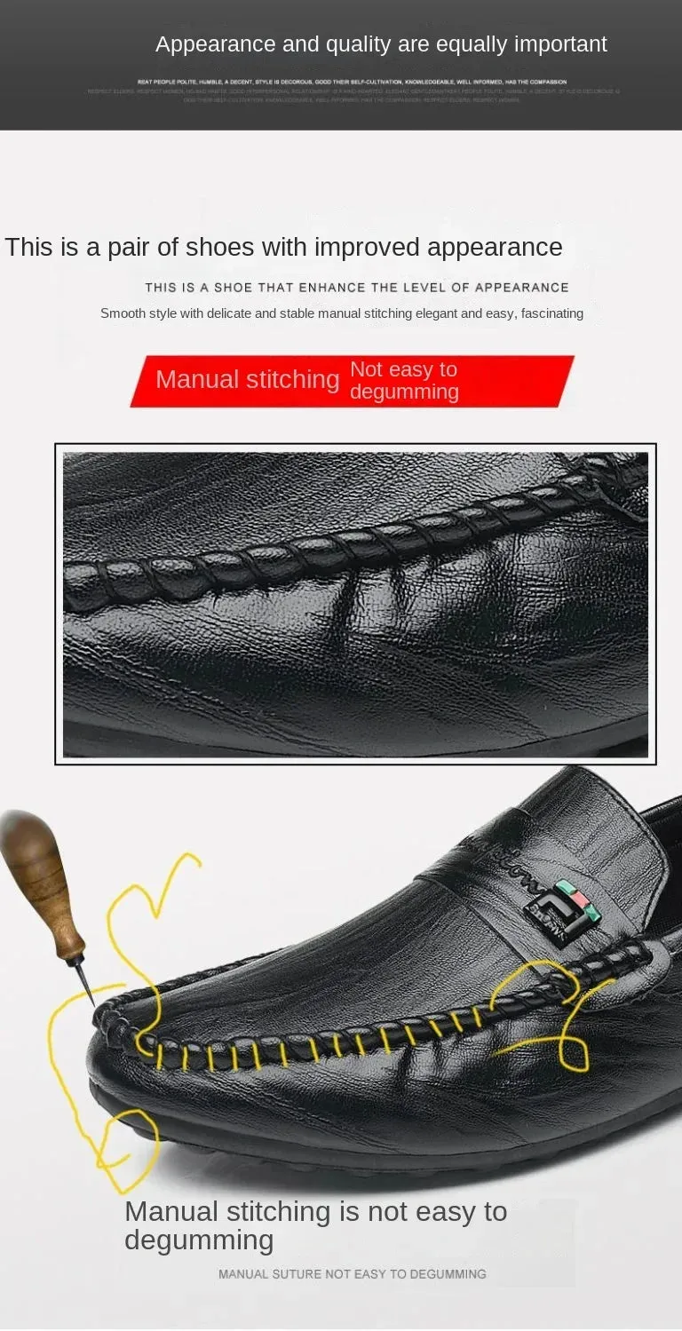 Spring Autumn Men Dress Shoes White Loafers Leather Casual Shoes Slip on Moccasin Shoes  Zapatos Casuales Designer Loafers Men