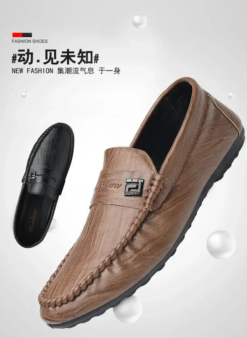 Spring Autumn Men Dress Shoes White Loafers Leather Casual Shoes Slip on Moccasin Shoes  Zapatos Casuales Designer Loafers Men