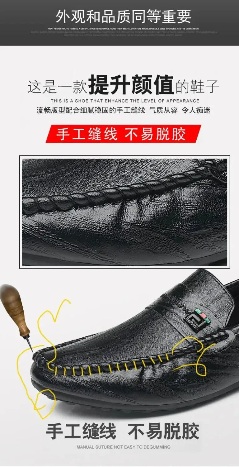 Spring Autumn Men Dress Shoes White Loafers Leather Casual Shoes Slip on Moccasin Shoes  Zapatos Casuales Designer Loafers Men