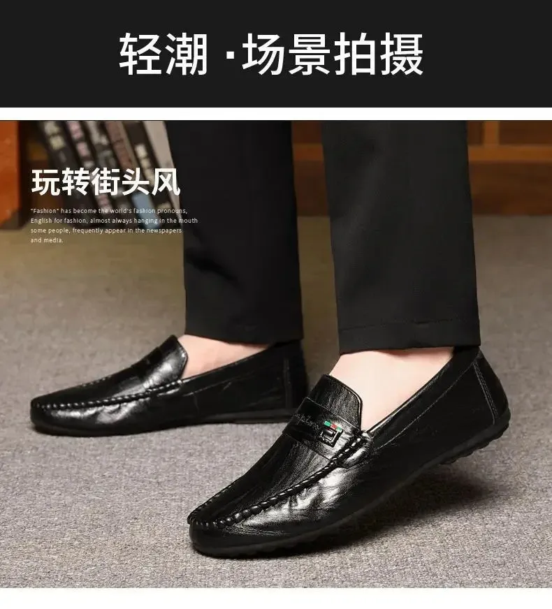 Spring Autumn Men Dress Shoes White Loafers Leather Casual Shoes Slip on Moccasin Shoes  Zapatos Casuales Designer Loafers Men