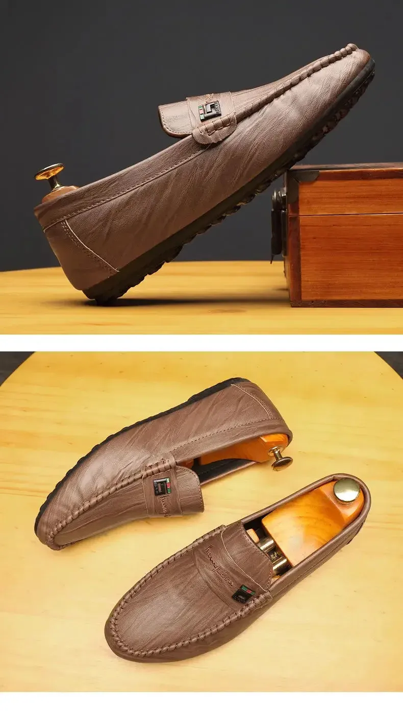 Spring Autumn Men Dress Shoes White Loafers Leather Casual Shoes Slip on Moccasin Shoes  Zapatos Casuales Designer Loafers Men