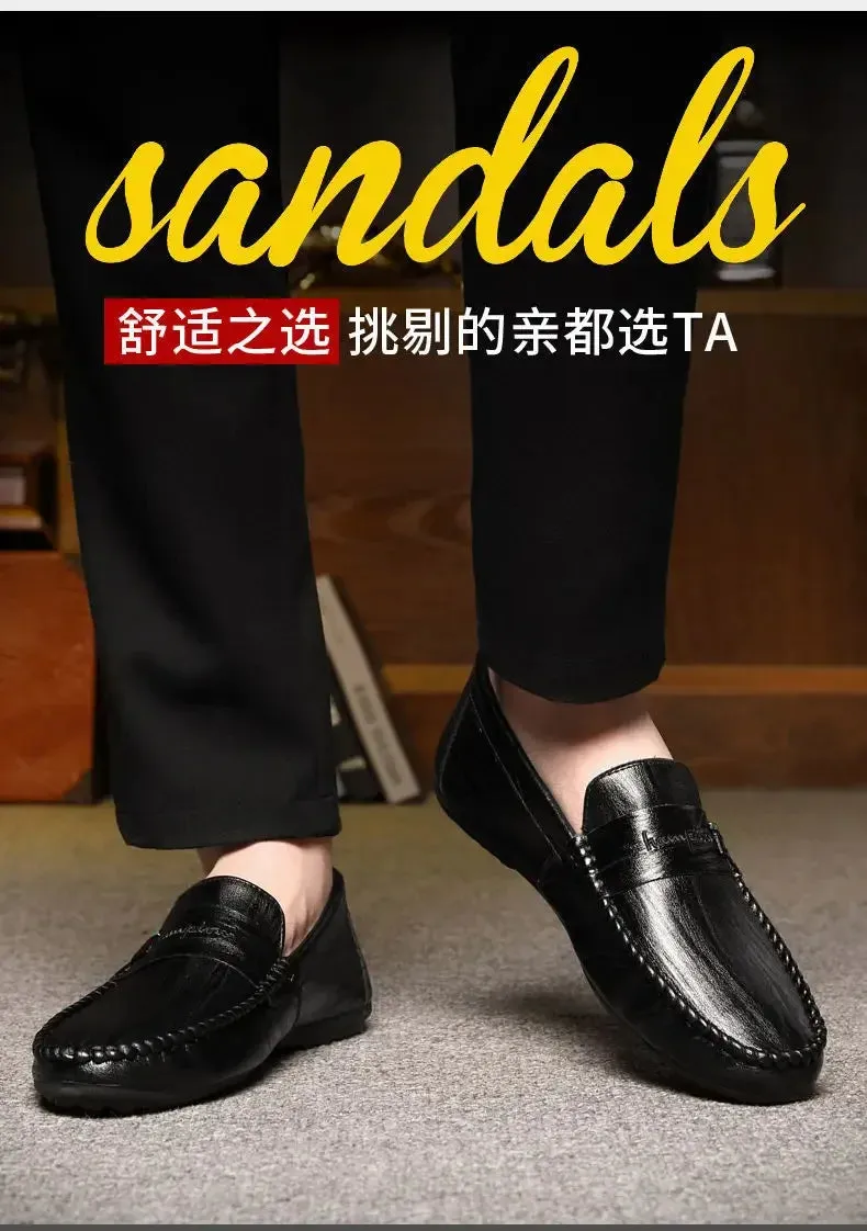 Spring Autumn Men Dress Shoes White Loafers Leather Casual Shoes Slip on Moccasin Shoes  Zapatos Casuales Designer Loafers Men