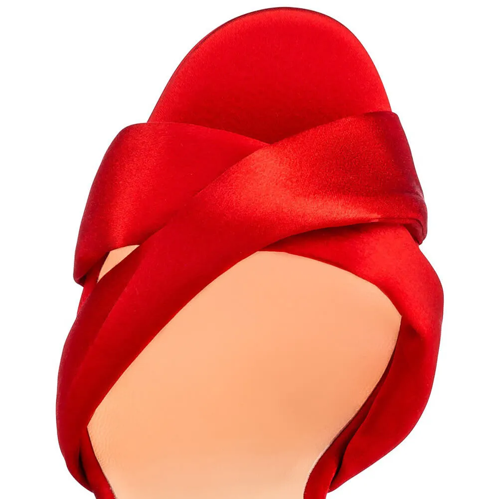Strap High Heel Satin Open Toe Sandal