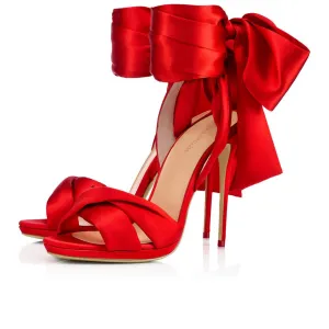 Strap High Heel Satin Open Toe Sandal