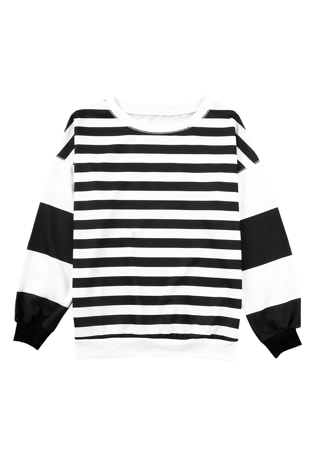 Stripe Drop Shoulder Pullover Sweatshirt