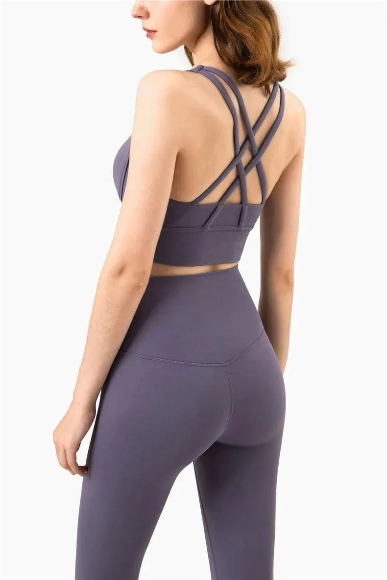 Summer Cross-Back Sports Bra – Breathable & Stylish Yoga Tank Top