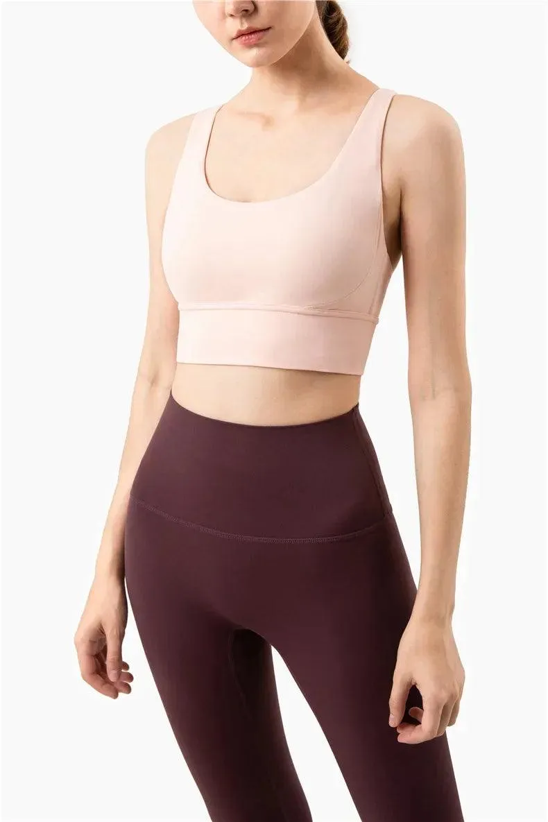 Summer Cross-Back Sports Bra – Breathable & Stylish Yoga Tank Top