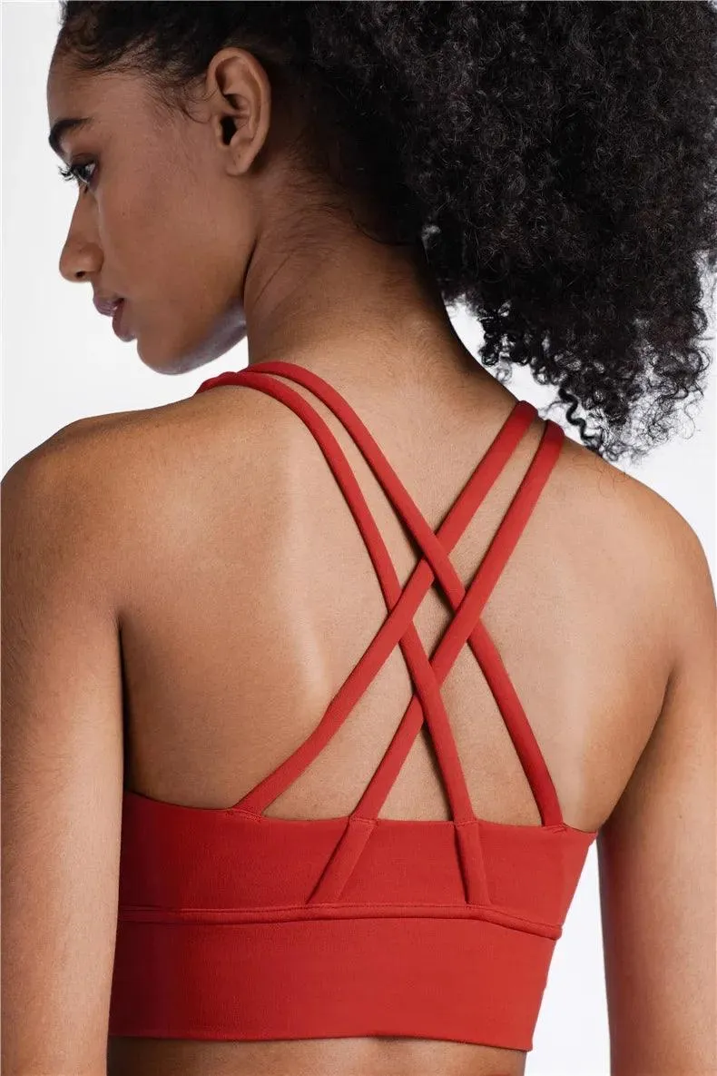 Summer Cross-Back Sports Bra – Breathable & Stylish Yoga Tank Top