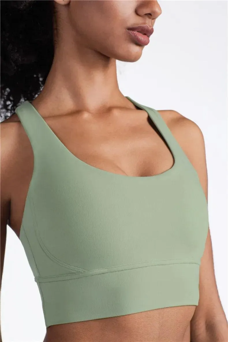 Summer Cross-Back Sports Bra – Breathable & Stylish Yoga Tank Top