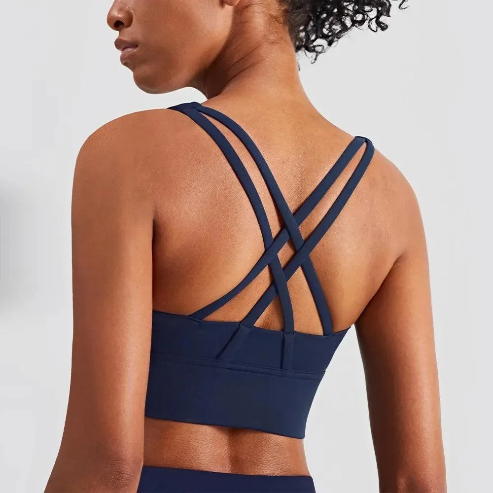 Summer Cross-Back Sports Bra – Breathable & Stylish Yoga Tank Top