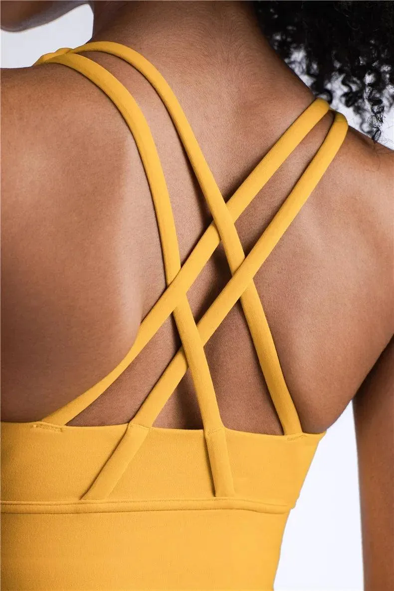 Summer Cross-Back Sports Bra – Breathable & Stylish Yoga Tank Top