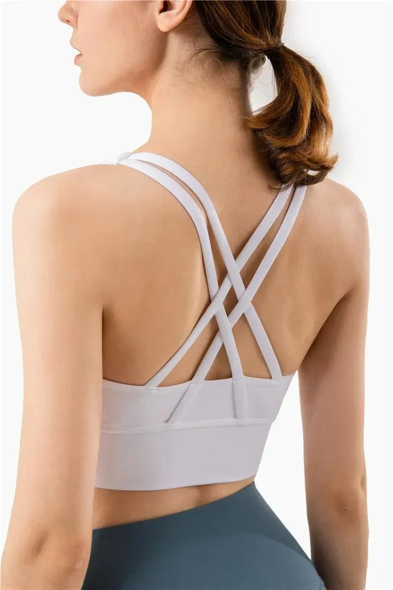 Summer Cross-Back Sports Bra – Breathable & Stylish Yoga Tank Top