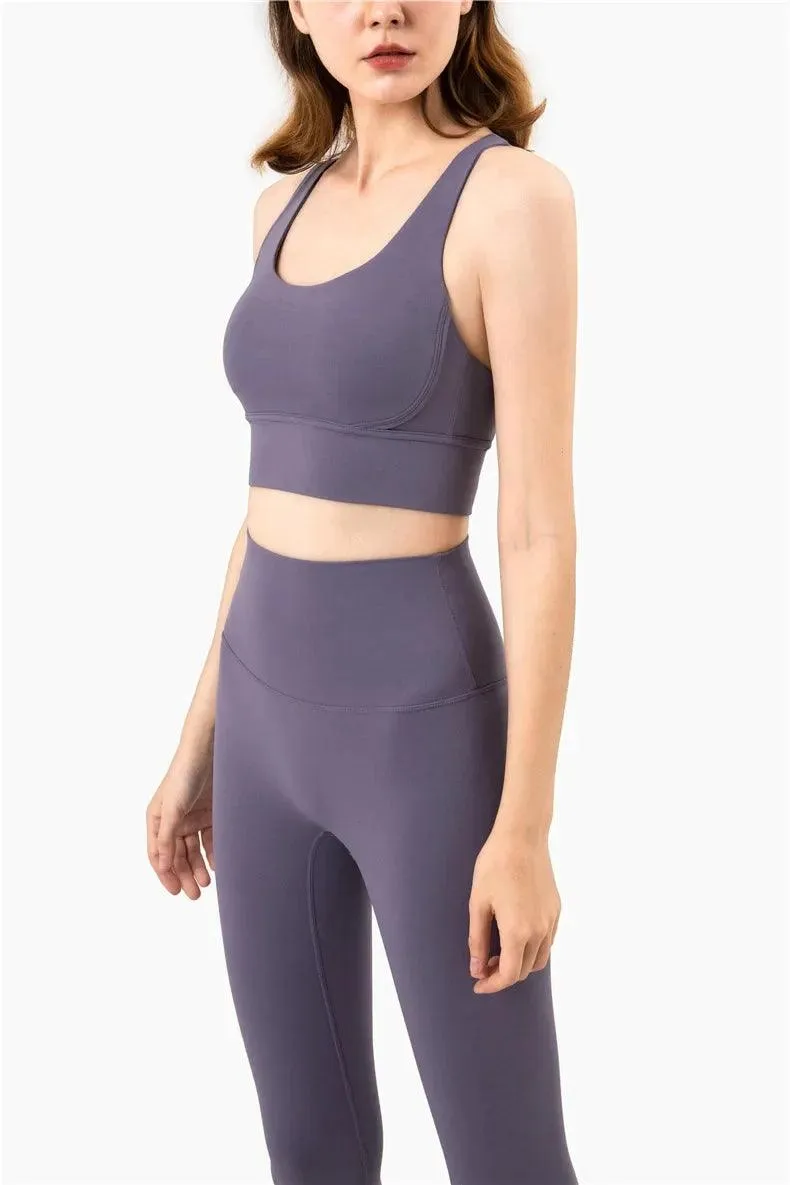 Summer Cross-Back Sports Bra – Breathable & Stylish Yoga Tank Top