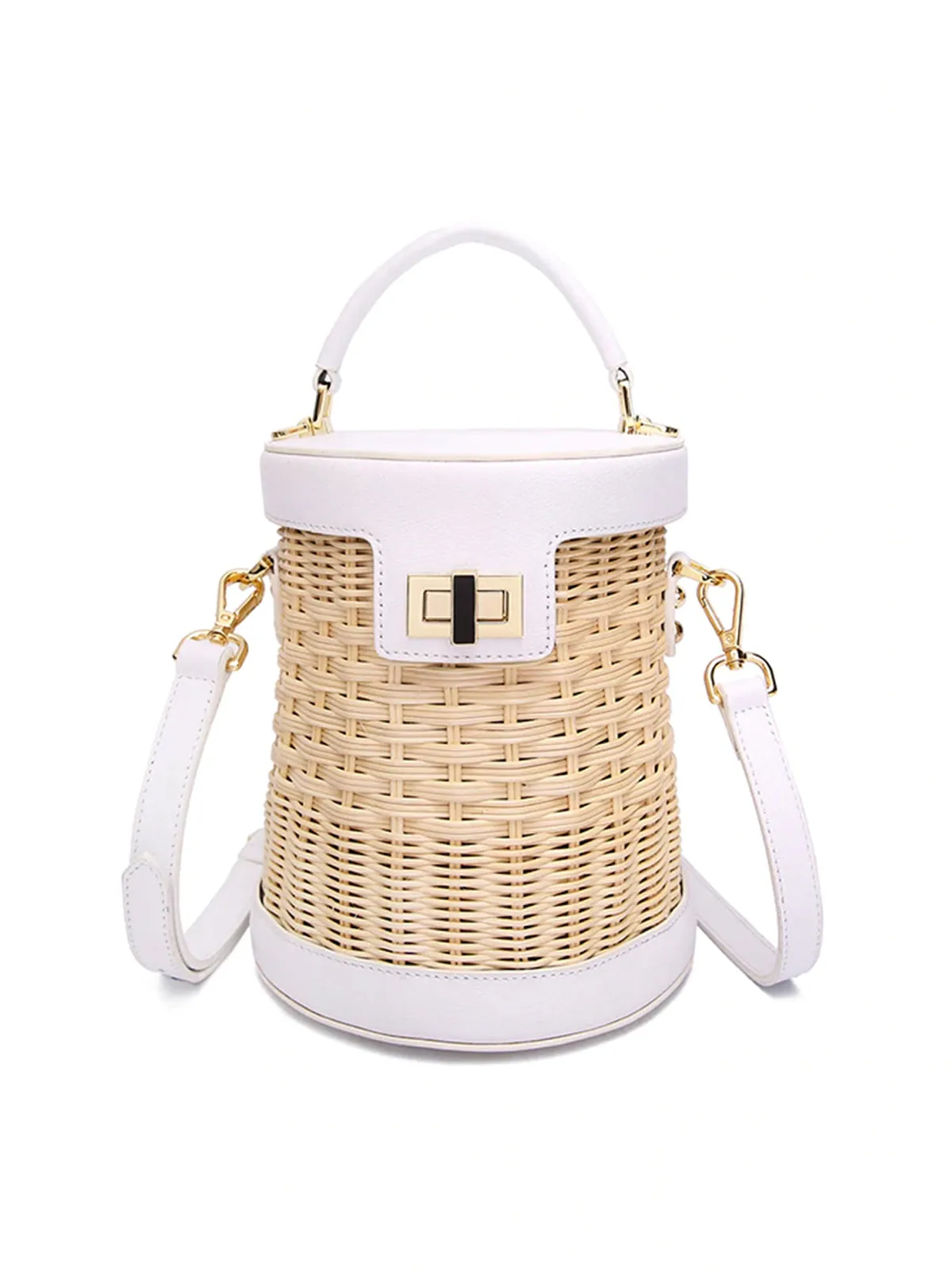 Summer Leather Rattan Bag