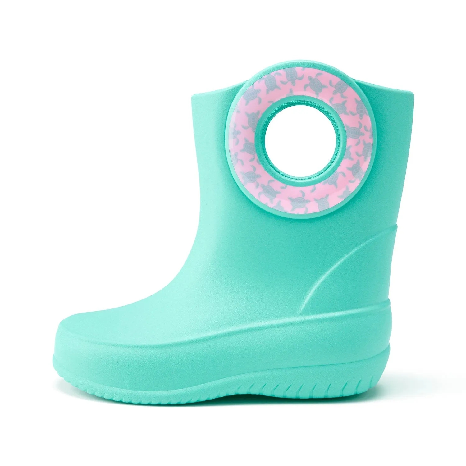 Toddler Kendall Rain Boots, Turquoise Sea Turtles