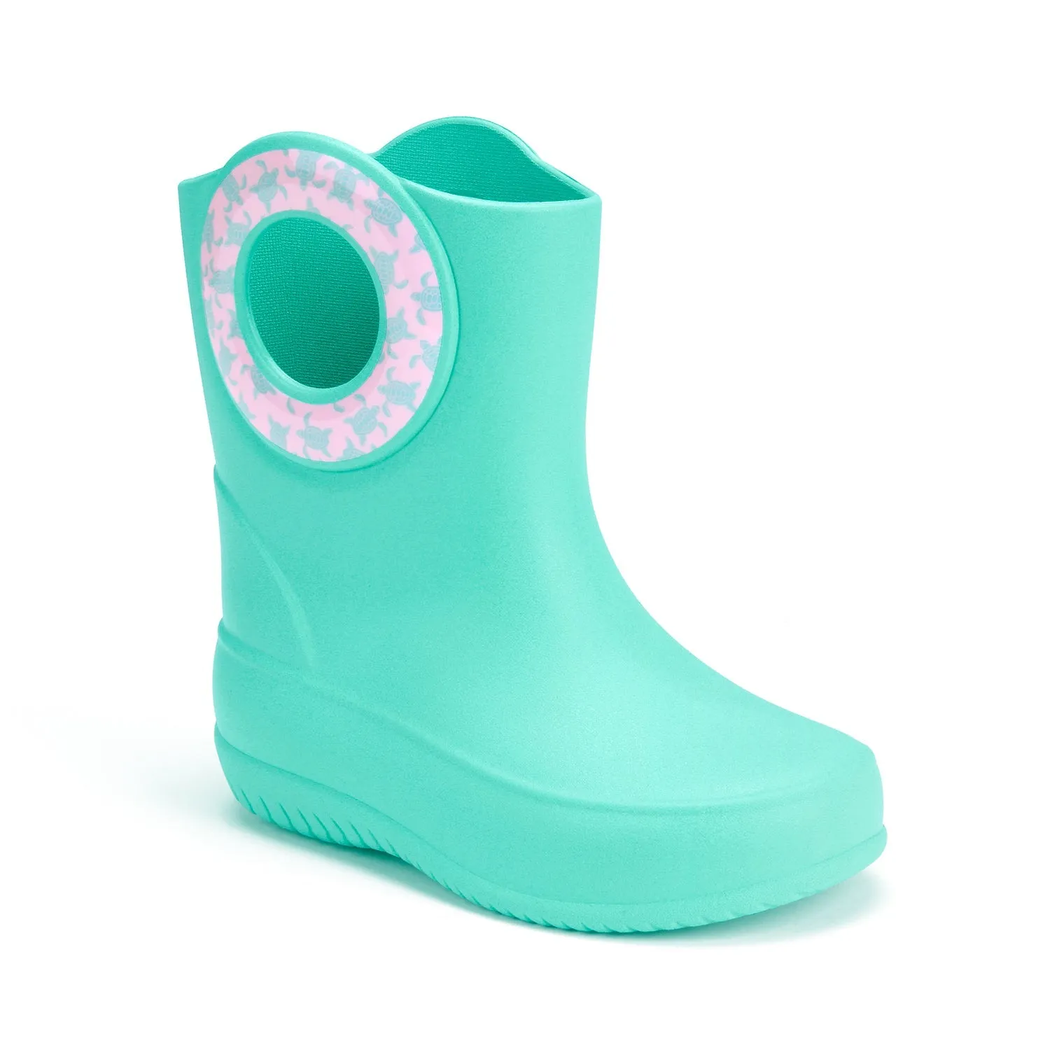 Toddler Kendall Rain Boots, Turquoise Sea Turtles