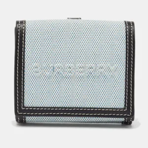 Trendy Inspired Burberry Blue/black Canvas And Leather Luna Compact Wallet