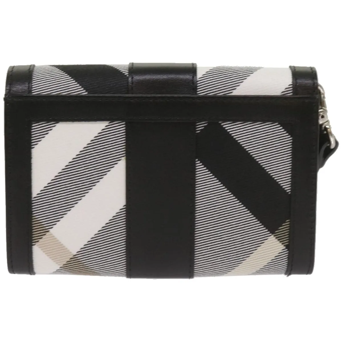 Trendy Inspired Burberry Nova Check Wallet Nylon Gray Black Auth Bs12103