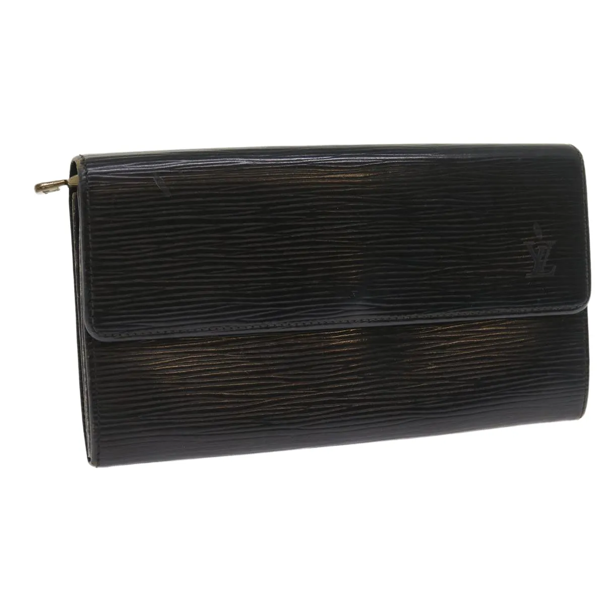 Trendy Inspired Louis Vuitton Epi Pochette Porte Monnaie Credit Wallet Noir M63572 Lv Auth 56119