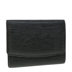 Trendy Inspired Louis Vuitton Epi Porte 12 Cartes Crdit Trifold Wallet Noir M63472 Lv Auth 56121