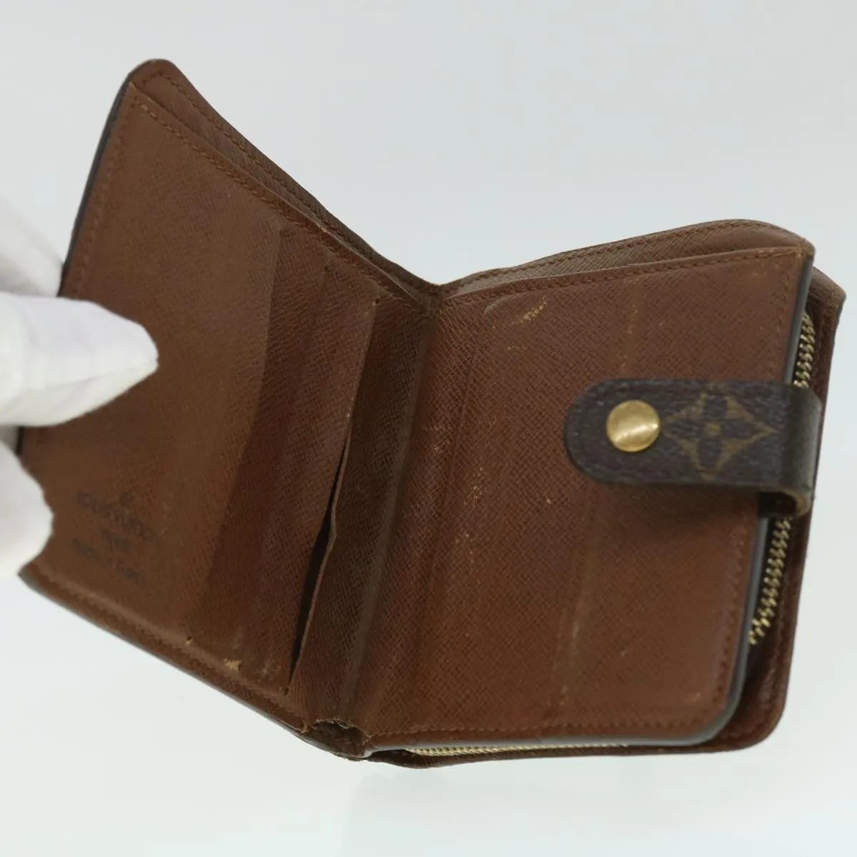 Trendy Inspired Louis Vuitton Monogram Compact Zip Wallet M61667 Lv Auth 52871