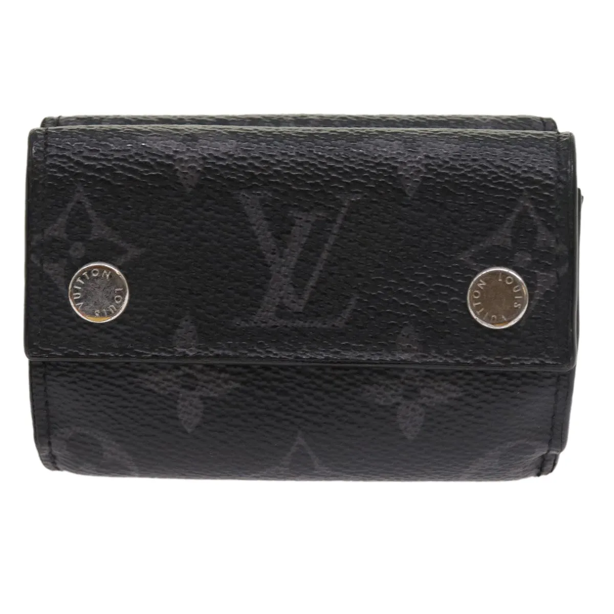 Trendy Inspired Louis Vuitton Monogram Eclipse Discovery Compact Wallet M67630 Lv Auth 54538