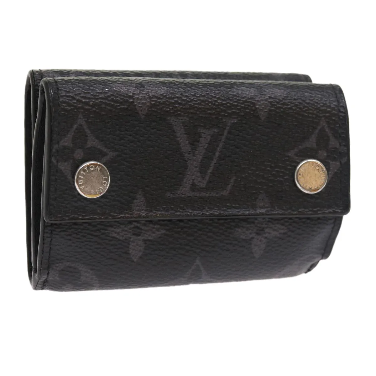 Trendy Inspired Louis Vuitton Monogram Eclipse Discovery Compact Wallet M67630 Lv Auth 54538