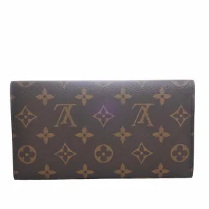 Trendy Inspired Louis Vuitton Monogram Portefeuille International Tri-fold Long Wallet M61217 Brown Women's