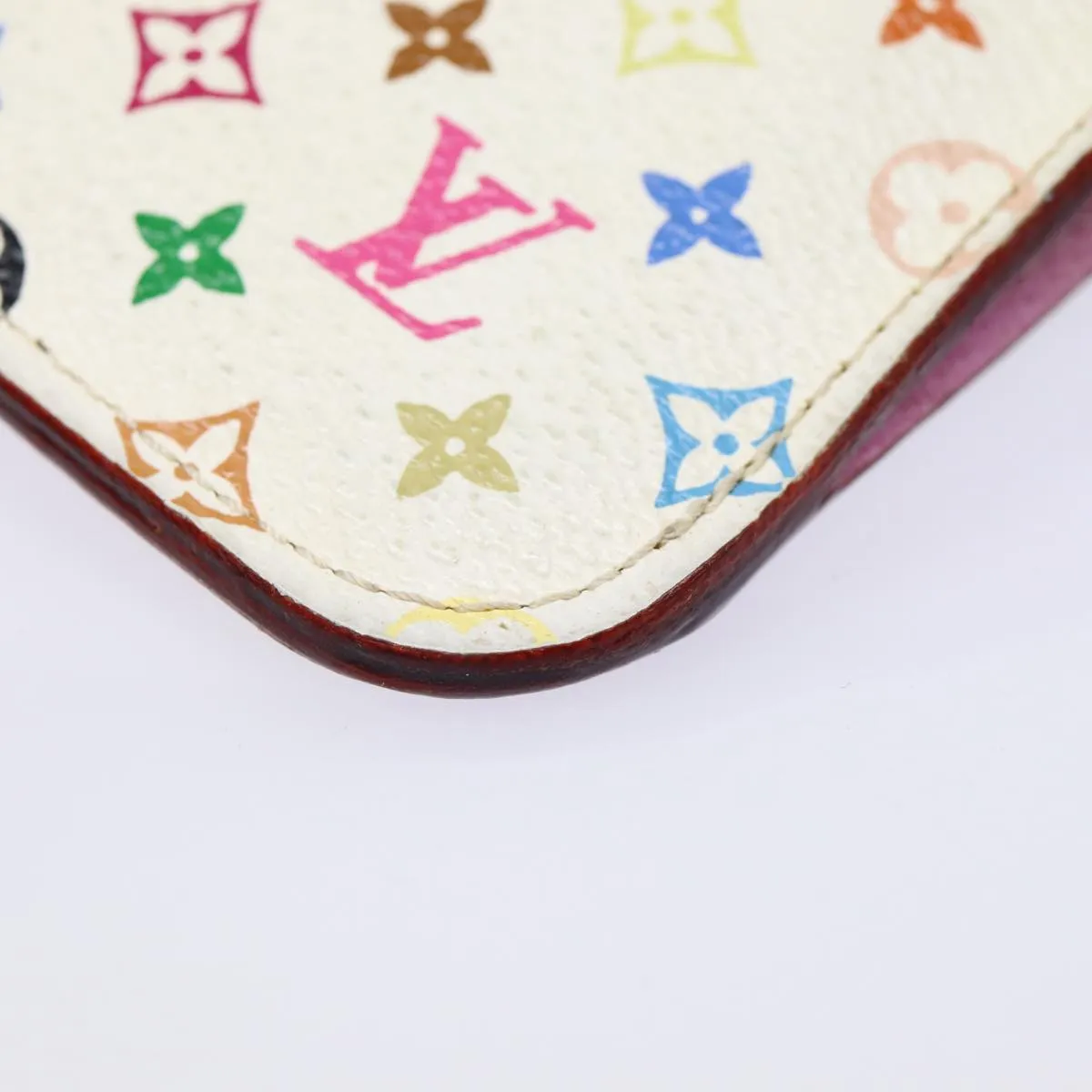 Trendy Inspired Louis Vuitton Multicolor Pochette Cles Nm Coin Purse White M93734 Lv Auth 88038