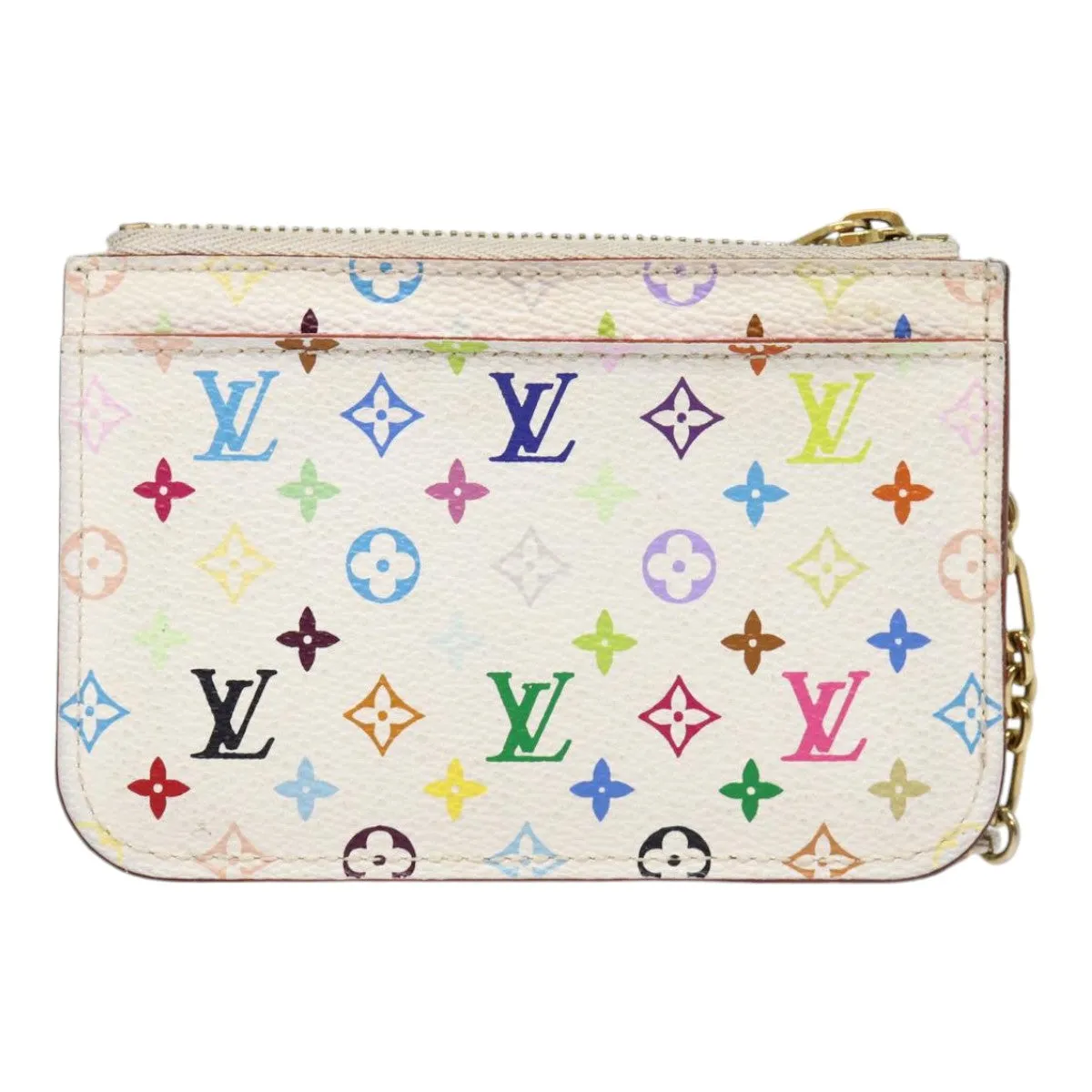 Trendy Inspired Louis Vuitton Multicolor Pochette Cles Nm Coin Purse White M93734 Lv Auth 88038