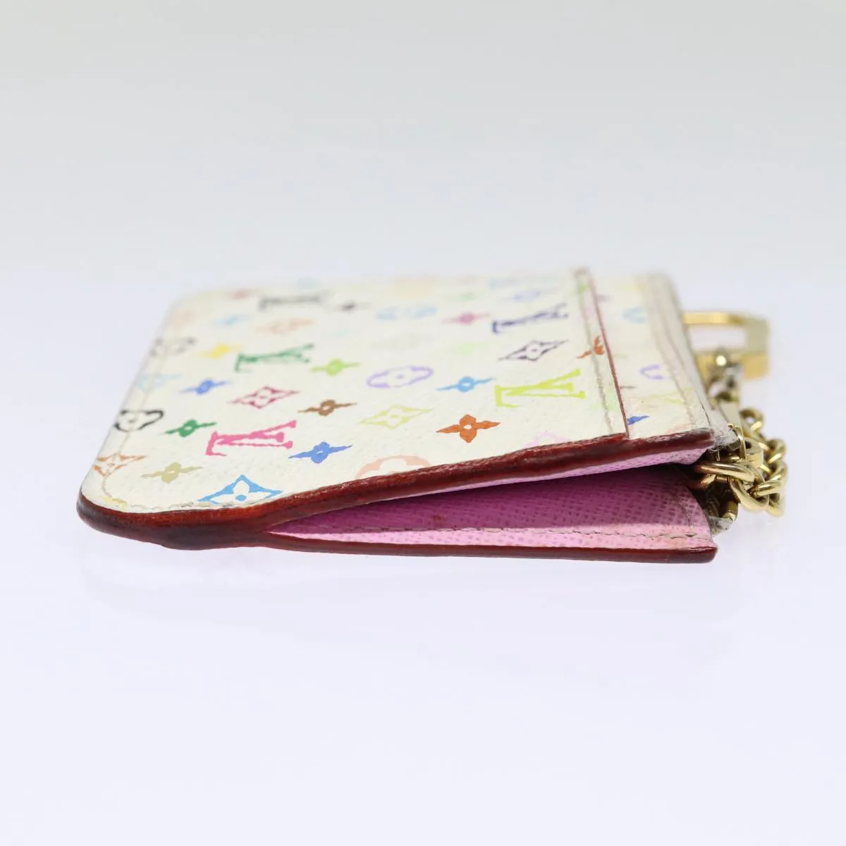 Trendy Inspired Louis Vuitton Multicolor Pochette Cles Nm Coin Purse White M93734 Lv Auth 88038