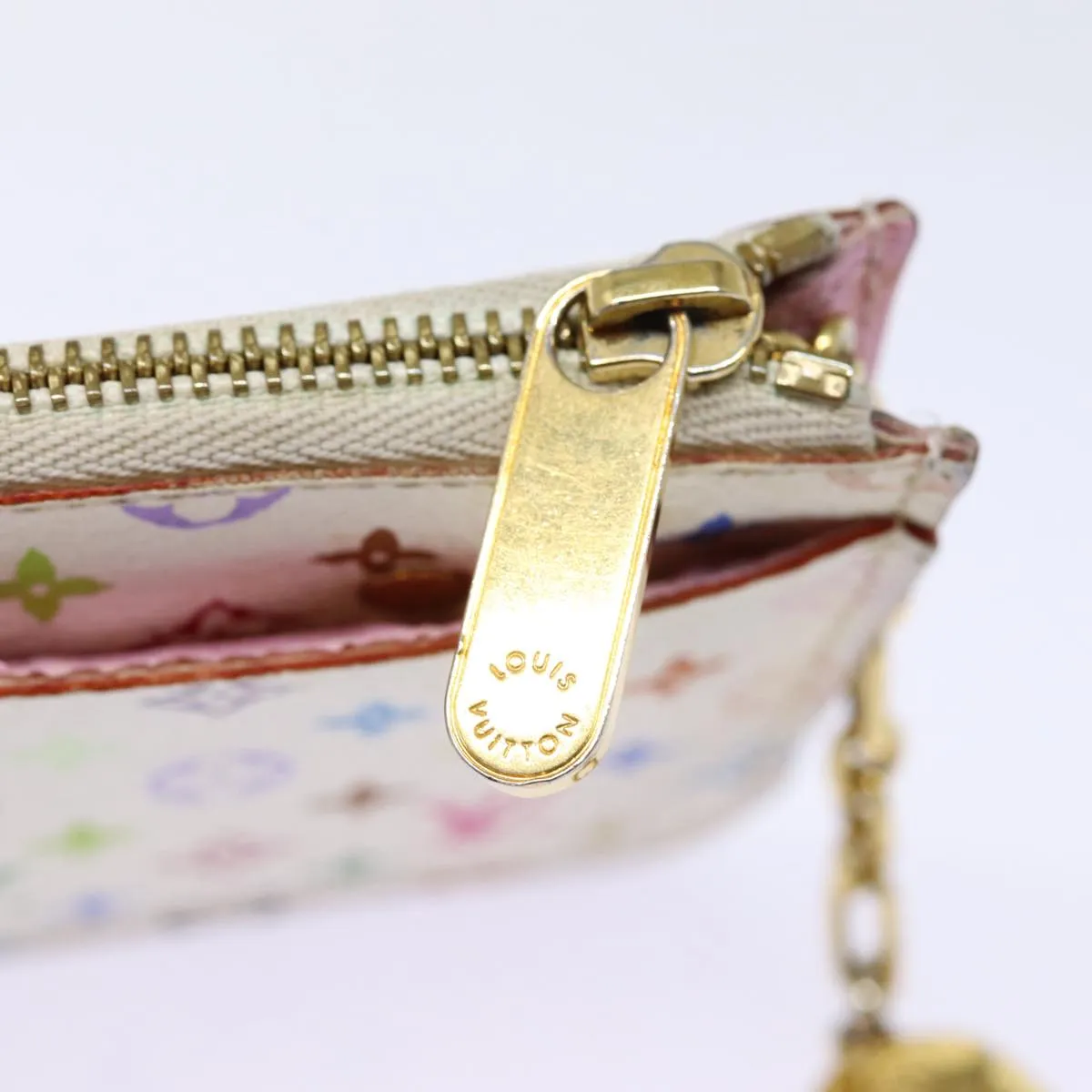 Trendy Inspired Louis Vuitton Multicolor Pochette Cles Nm Coin Purse White M93734 Lv Auth 88038