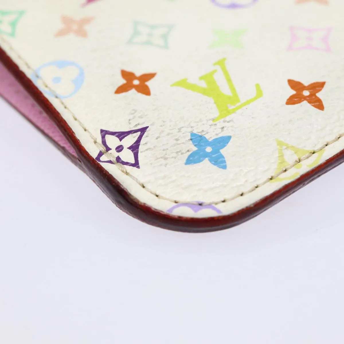 Trendy Inspired Louis Vuitton Multicolor Pochette Cles Nm Coin Purse White M93734 Lv Auth 88038