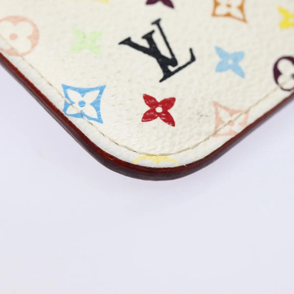Trendy Inspired Louis Vuitton Multicolor Pochette Cles Nm Coin Purse White M93734 Lv Auth 88038