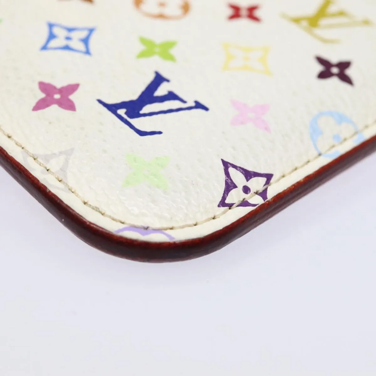 Trendy Inspired Louis Vuitton Multicolor Pochette Cles Nm Coin Purse White M93734 Lv Auth 88038