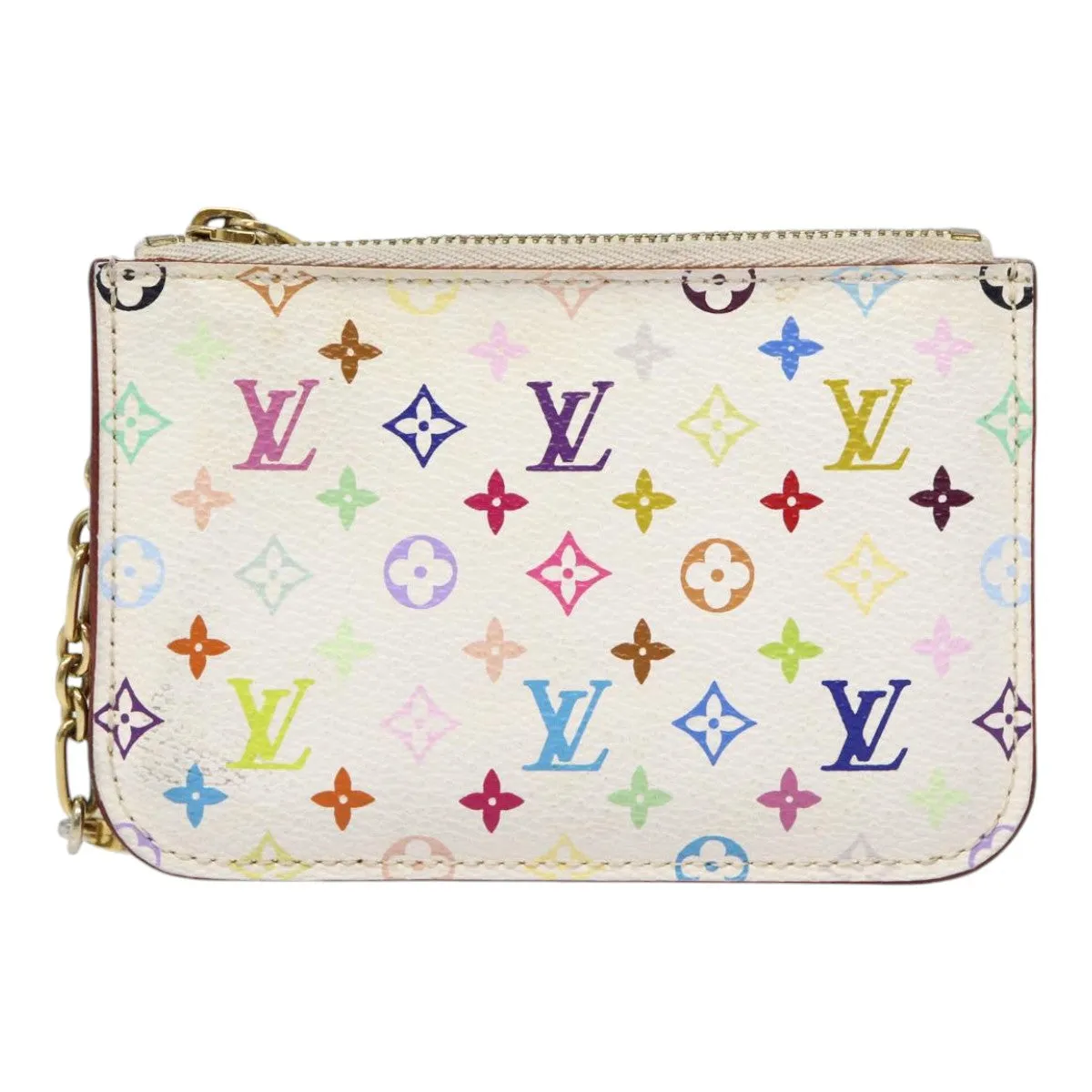 Trendy Inspired Louis Vuitton Multicolor Pochette Cles Nm Coin Purse White M93734 Lv Auth 88038