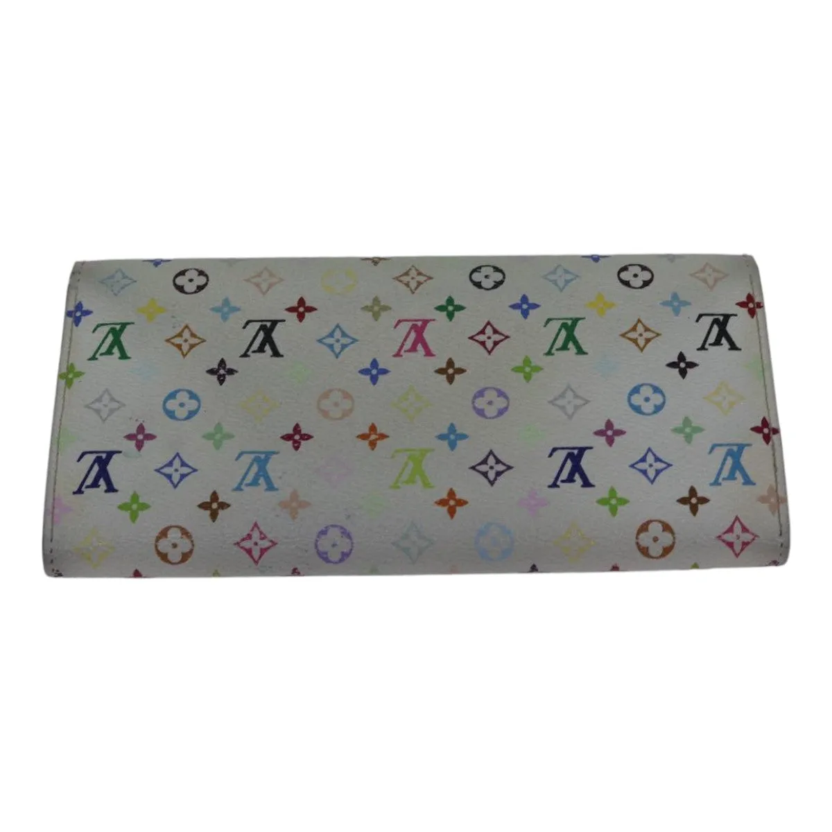 Trendy Inspired Louis Vuitton Multicolor Portefeuille Sarah Wallet White M93532 Lv Auth 87796