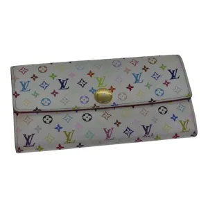 Trendy Inspired Louis Vuitton Multicolor Portefeuille Sarah Wallet White M93532 Lv Auth 87796