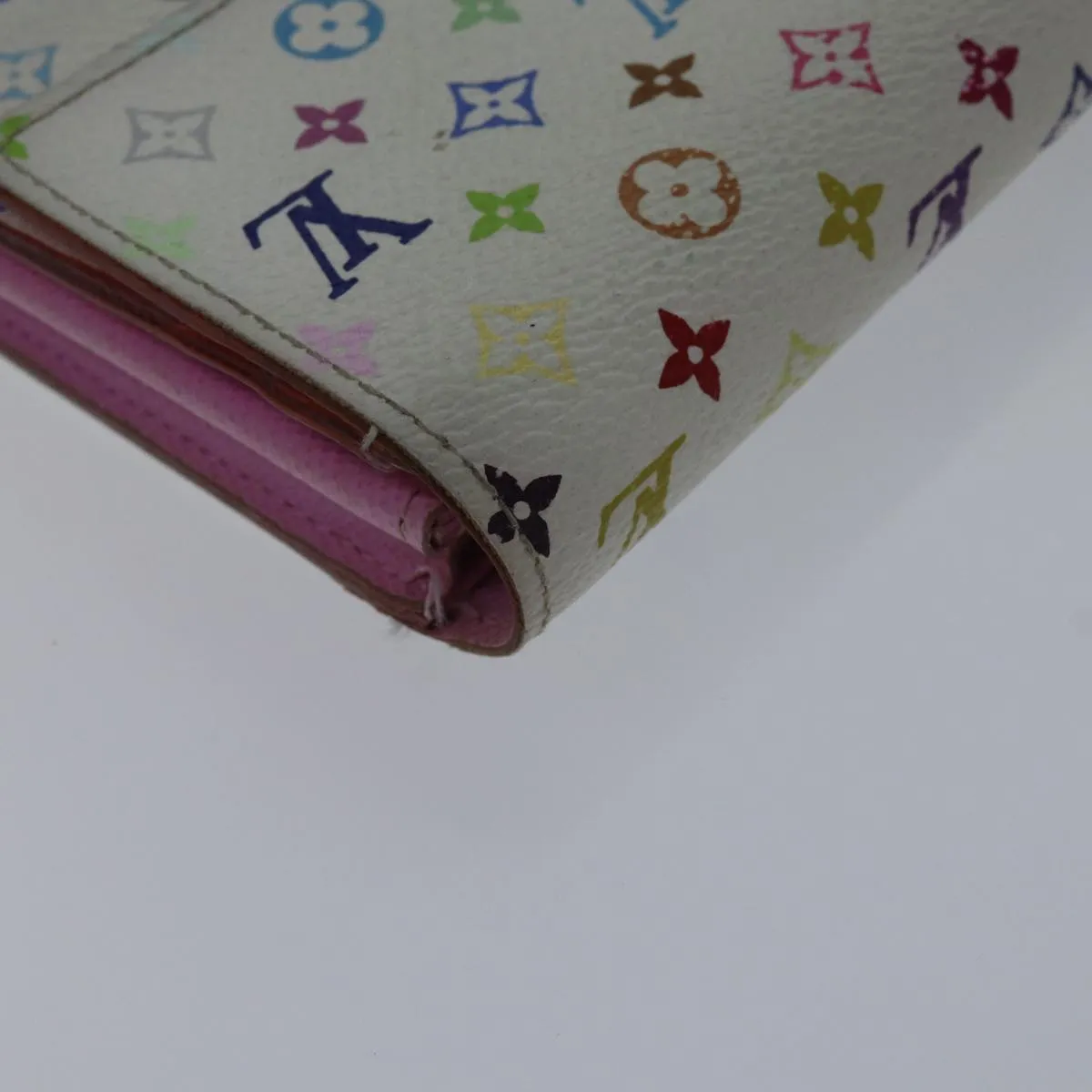 Trendy Inspired Louis Vuitton Multicolor Portefeuille Sarah Wallet White M93532 Lv Auth 87796
