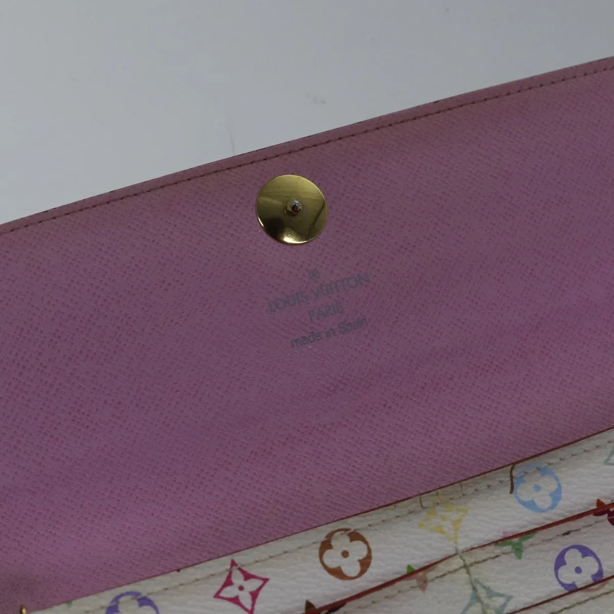 Trendy Inspired Louis Vuitton Multicolor Portefeuille Sarah Wallet White M93532 Lv Auth 87796
