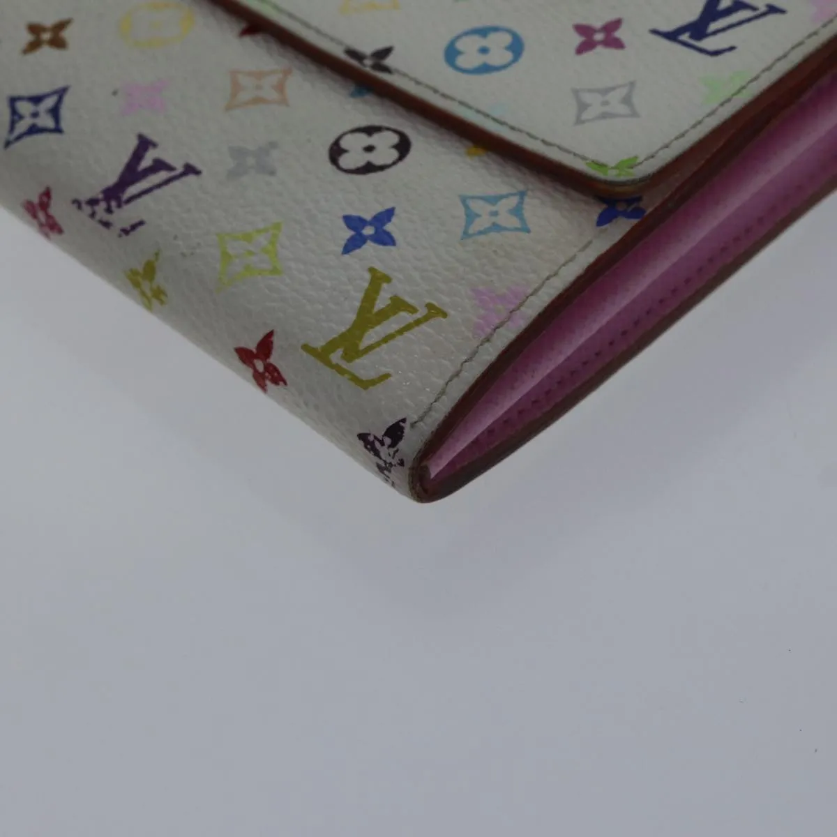 Trendy Inspired Louis Vuitton Multicolor Portefeuille Sarah Wallet White M93532 Lv Auth 87796