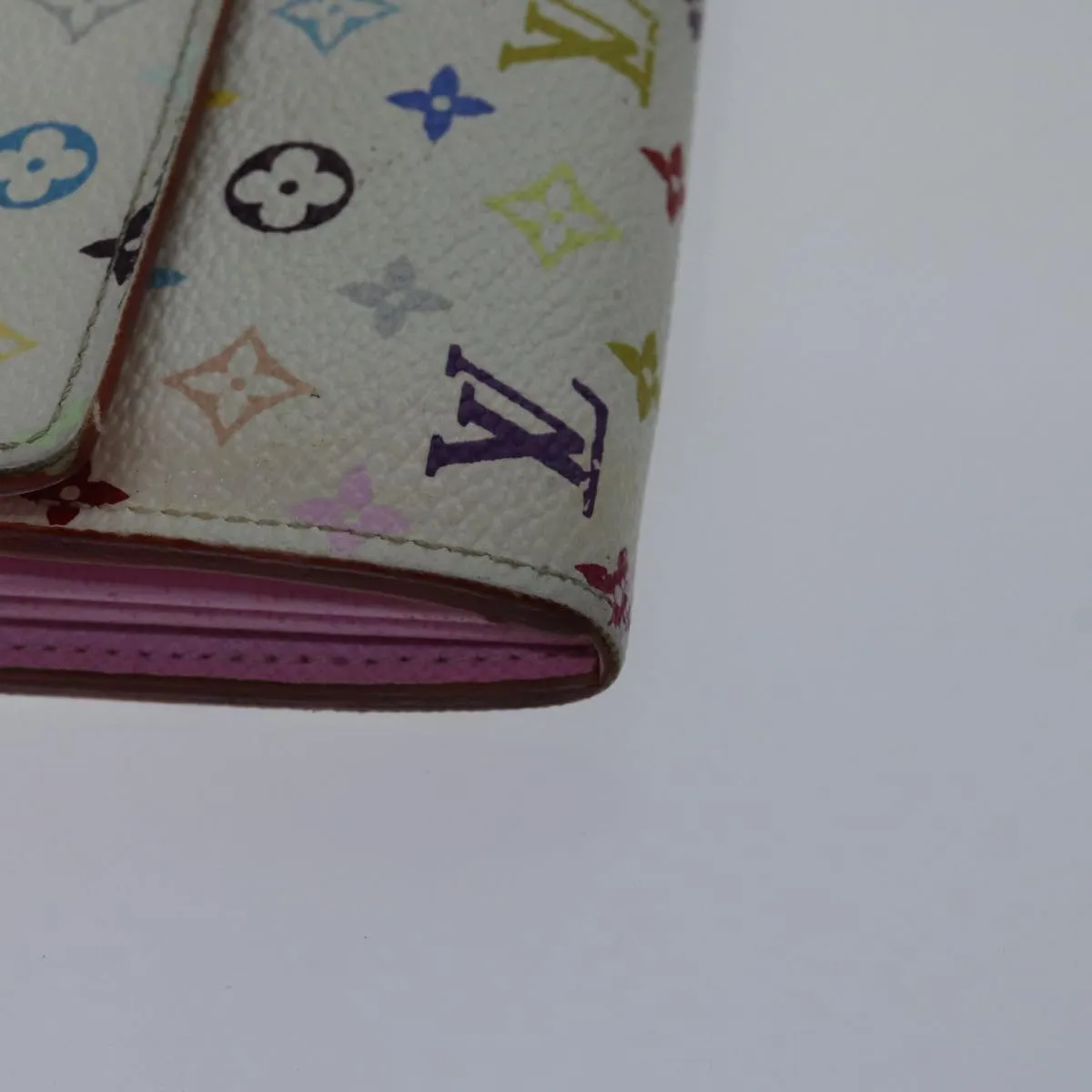Trendy Inspired Louis Vuitton Multicolor Portefeuille Sarah Wallet White M93532 Lv Auth 87796