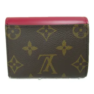 Trendy Inspired Louis Vuitton Portefeiulle Zoe Tri-fold Wallet Brown Bordeaux System Fuschia Monogram Pvc Coated Canvas M62932