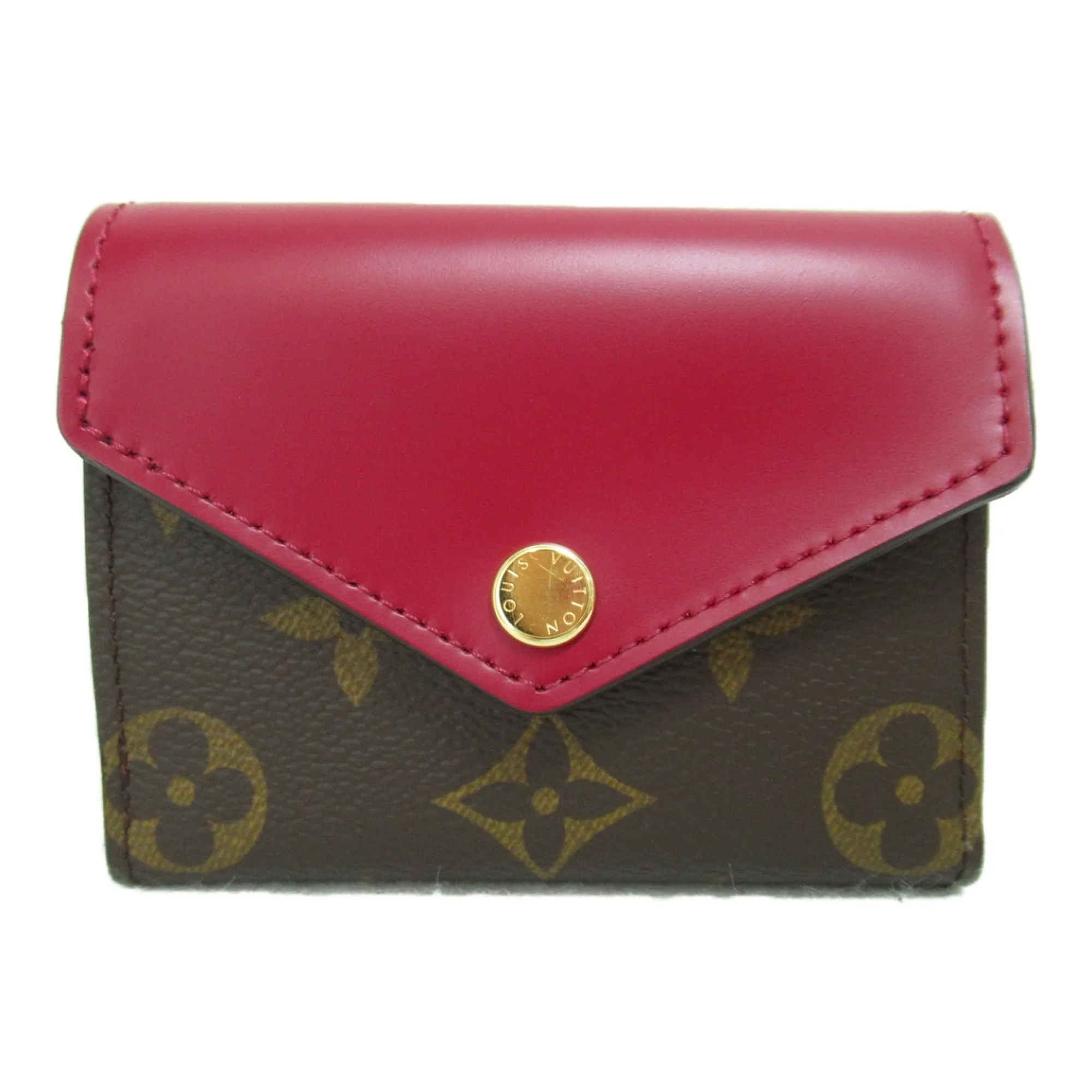 Trendy Inspired Louis Vuitton Portefeiulle Zoe Tri-fold Wallet Brown Bordeaux System Fuschia Monogram Pvc Coated Canvas M62932
