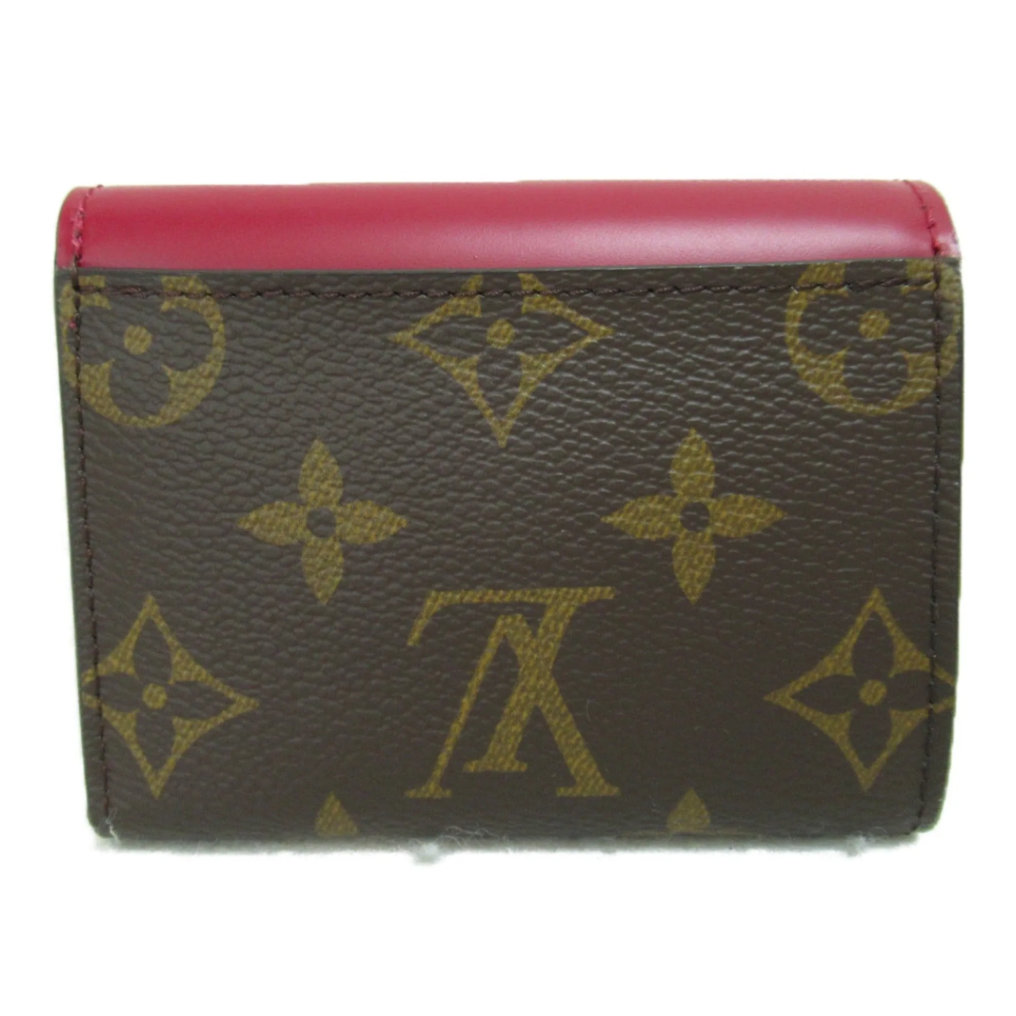Trendy Inspired Louis Vuitton Portefeiulle Zoe Tri-fold Wallet Brown Bordeaux System Fuschia Monogram Pvc Coated Canvas M62932