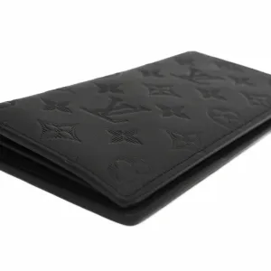 Trendy Inspired Louis Vuitton Portefeuille Blazer Monogram Shadow Black M62900 Bifold Long Wallet Men's