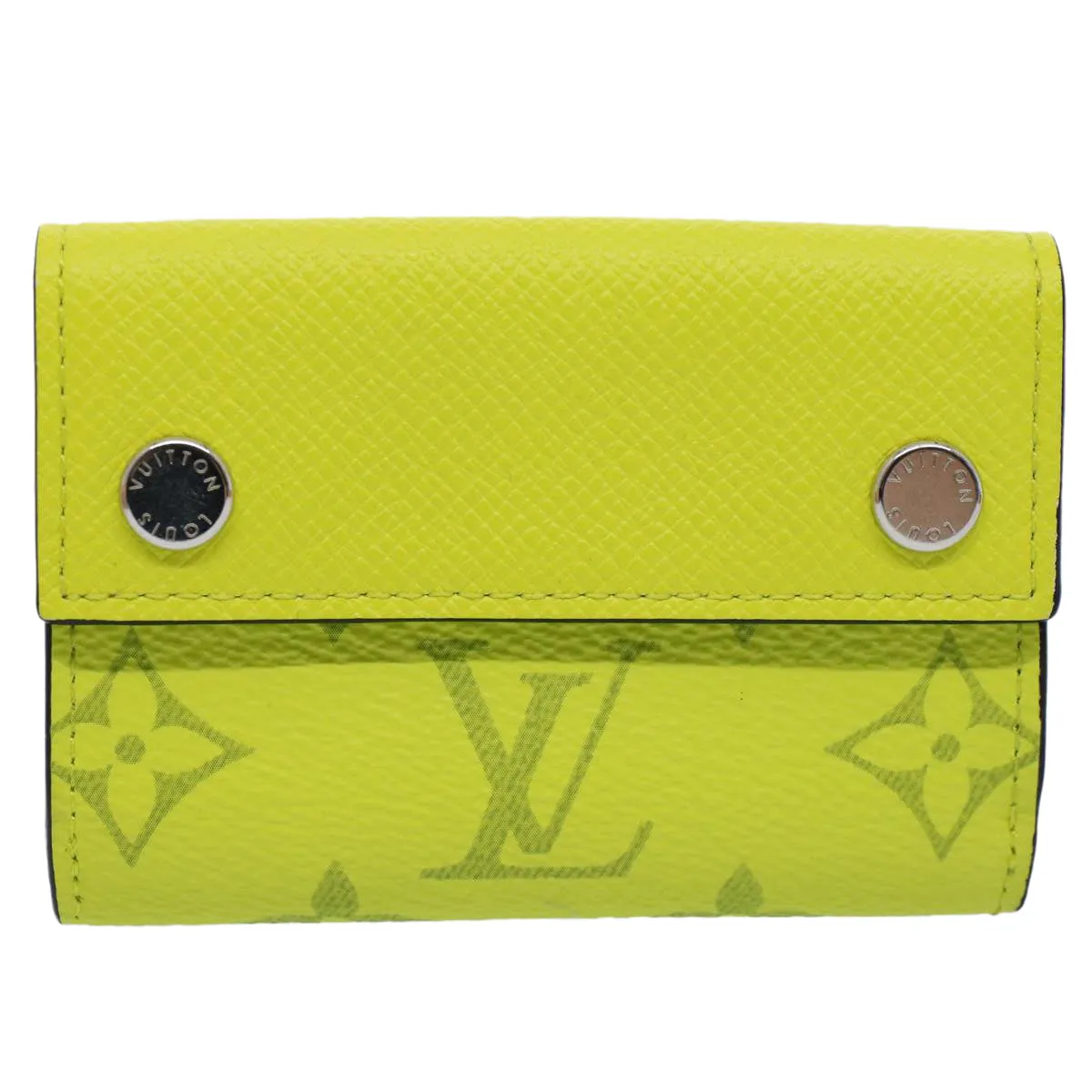 Trendy Inspired Louis Vuitton Taigalama Discovery Compact Wallet Jaune M67629 Lv Auth Ac2214